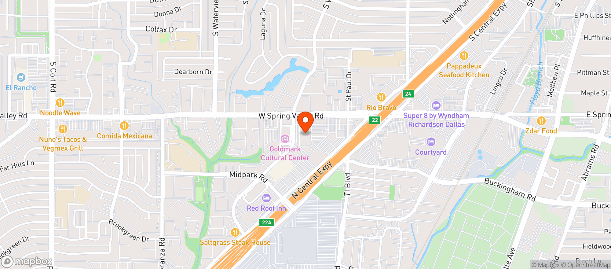 Map showing Studio Movie Grill