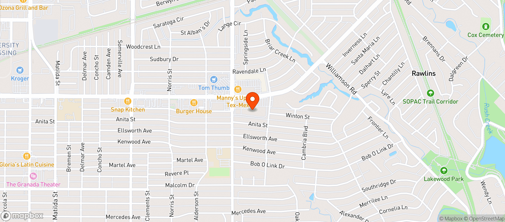 Map showing Fossil Creek Liquor