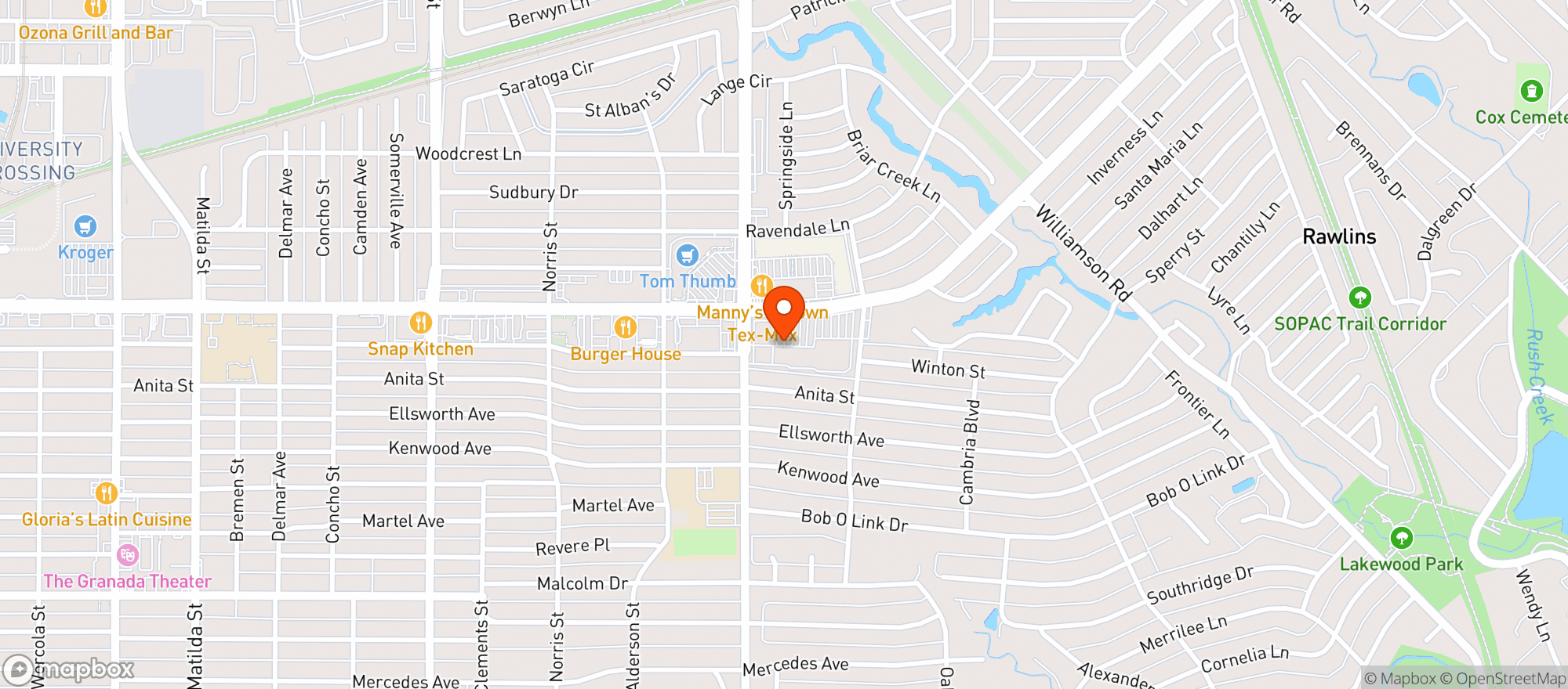 Map showing Lakewood Growler