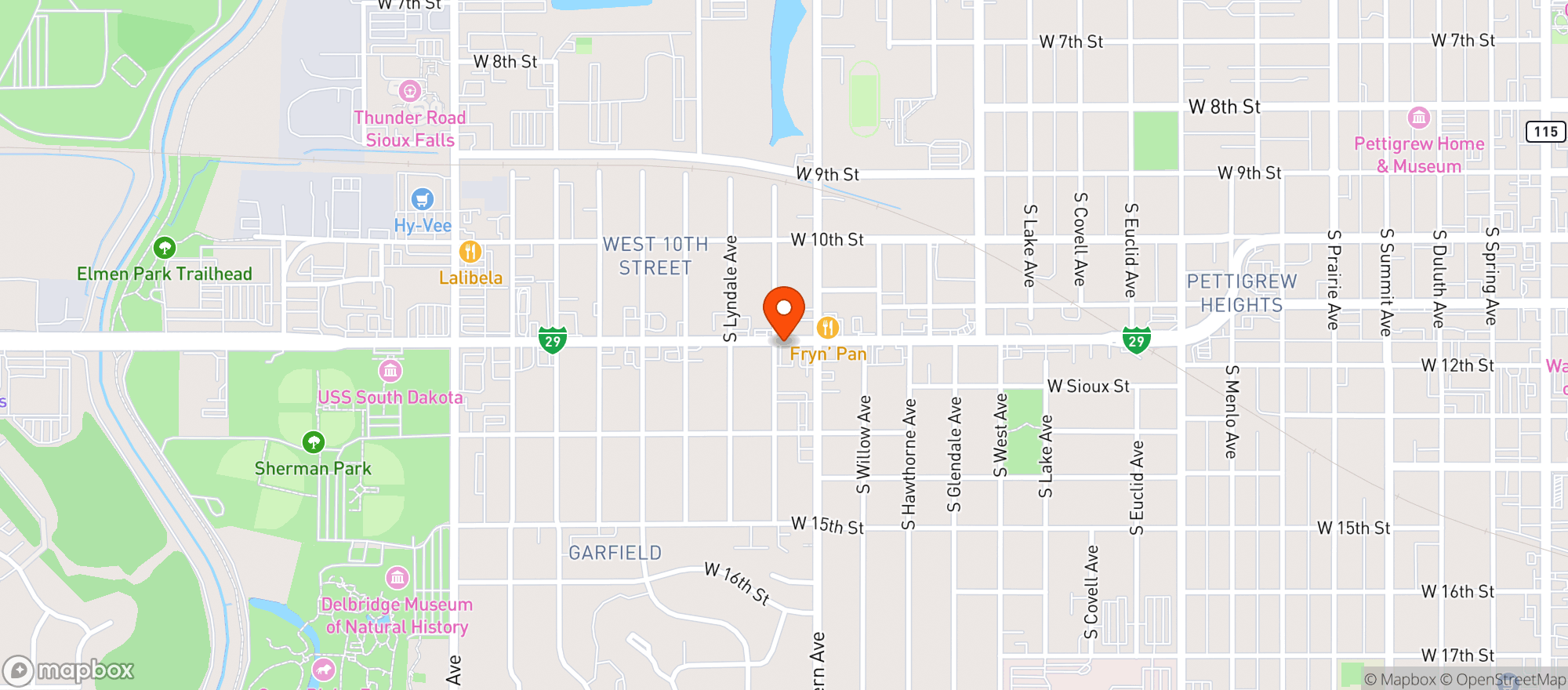 Map showing BOOZE BOYS DISCOUNT WINE & LIQUOR