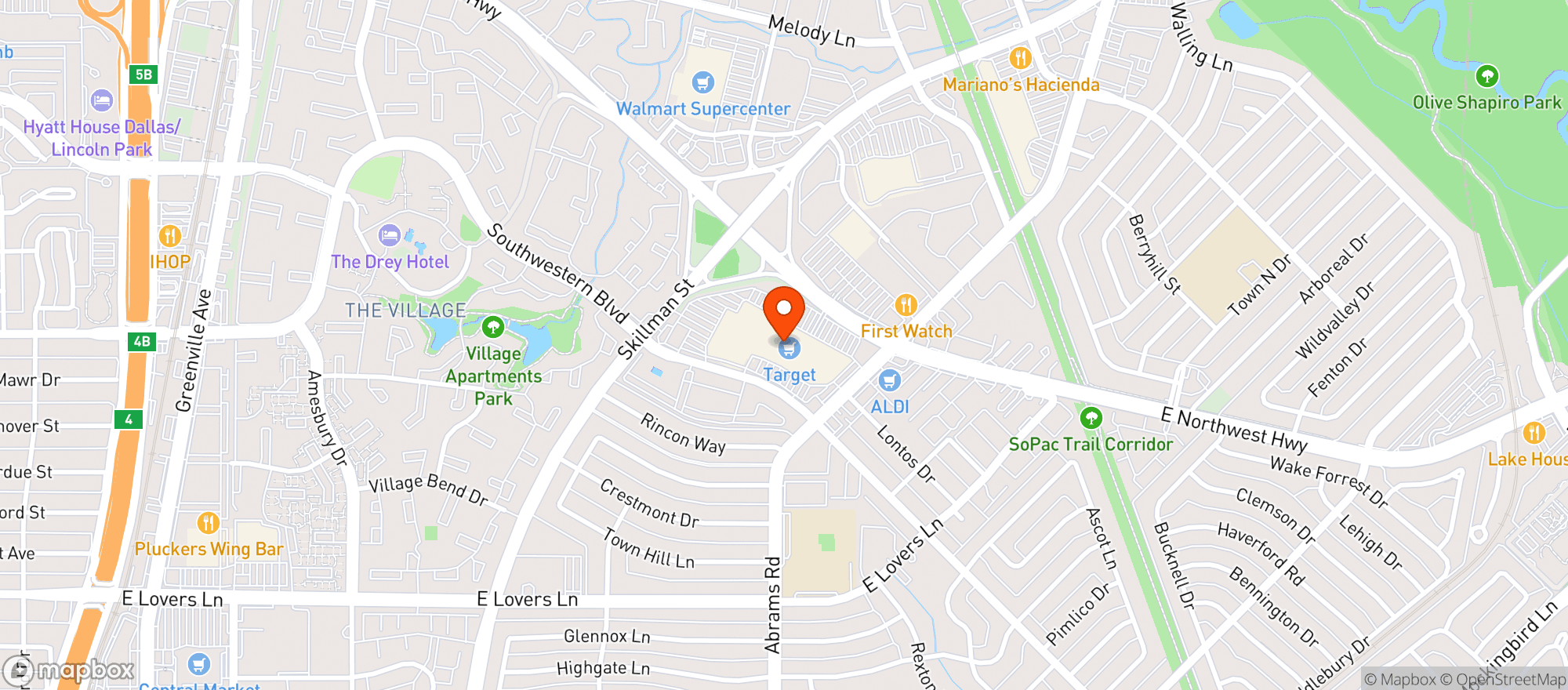 Map showing TARGET