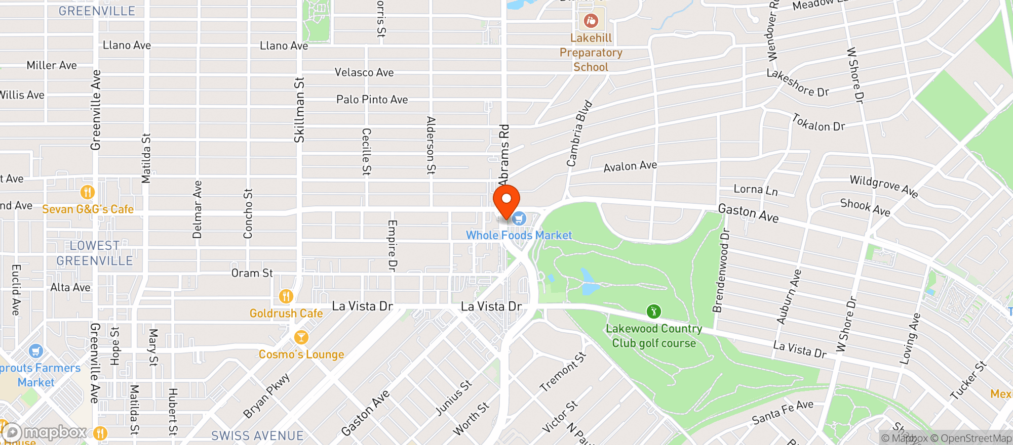 Map showing Whole Foods Market