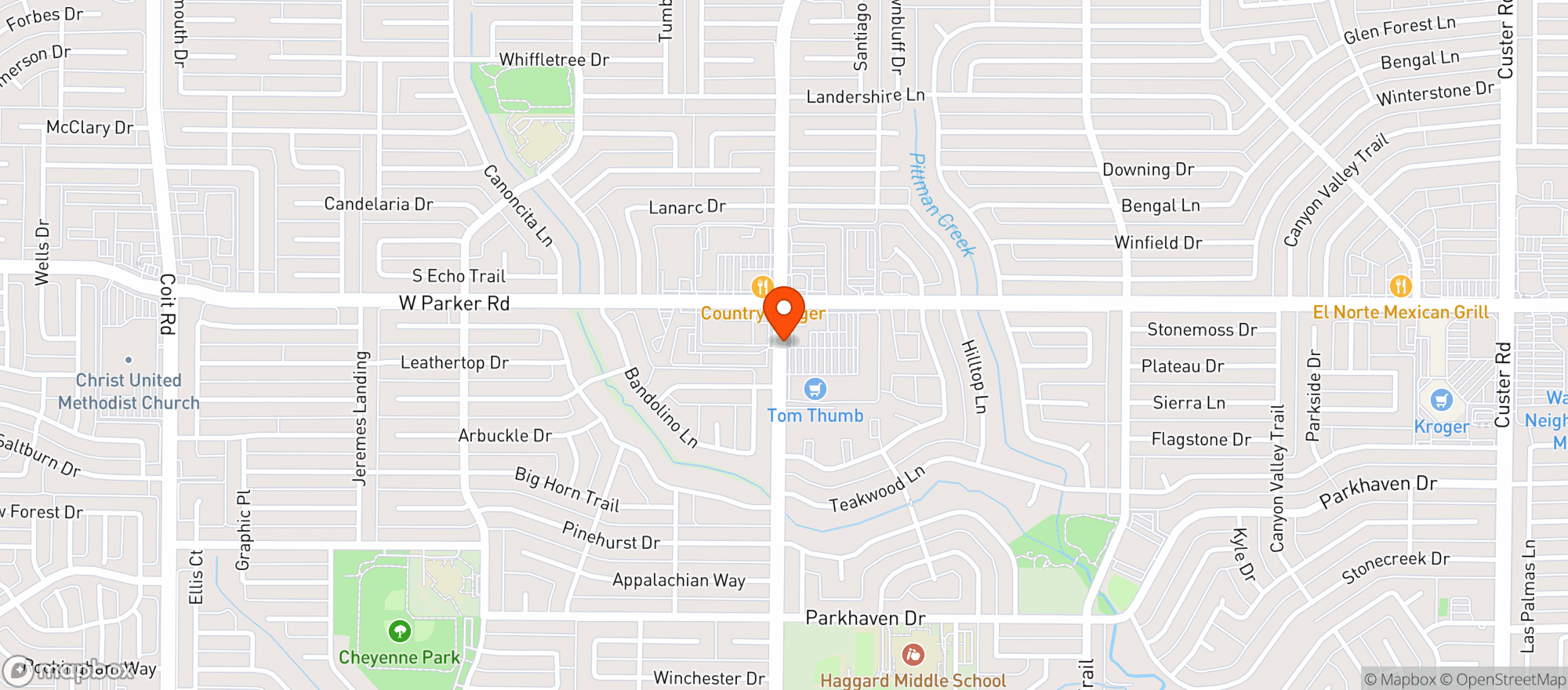 Map showing Tom Thumb Food & Pharmacy