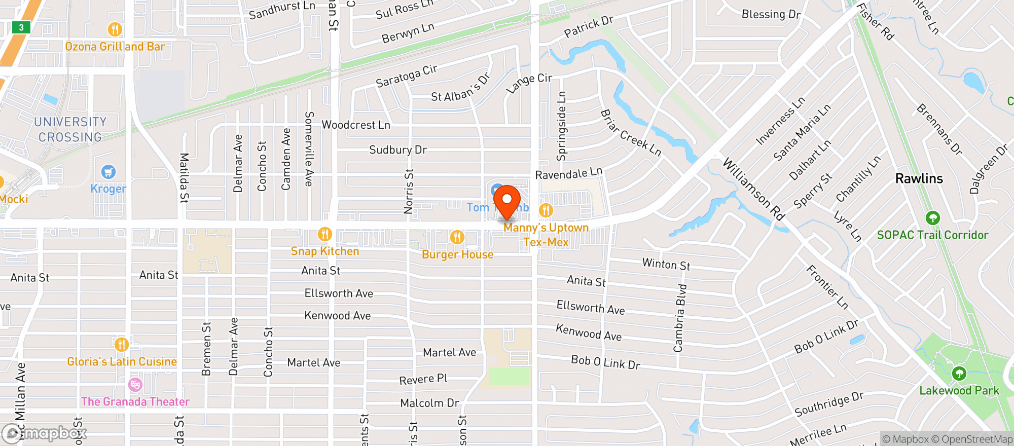 Map showing Tom Thumb Food & Pharmacy