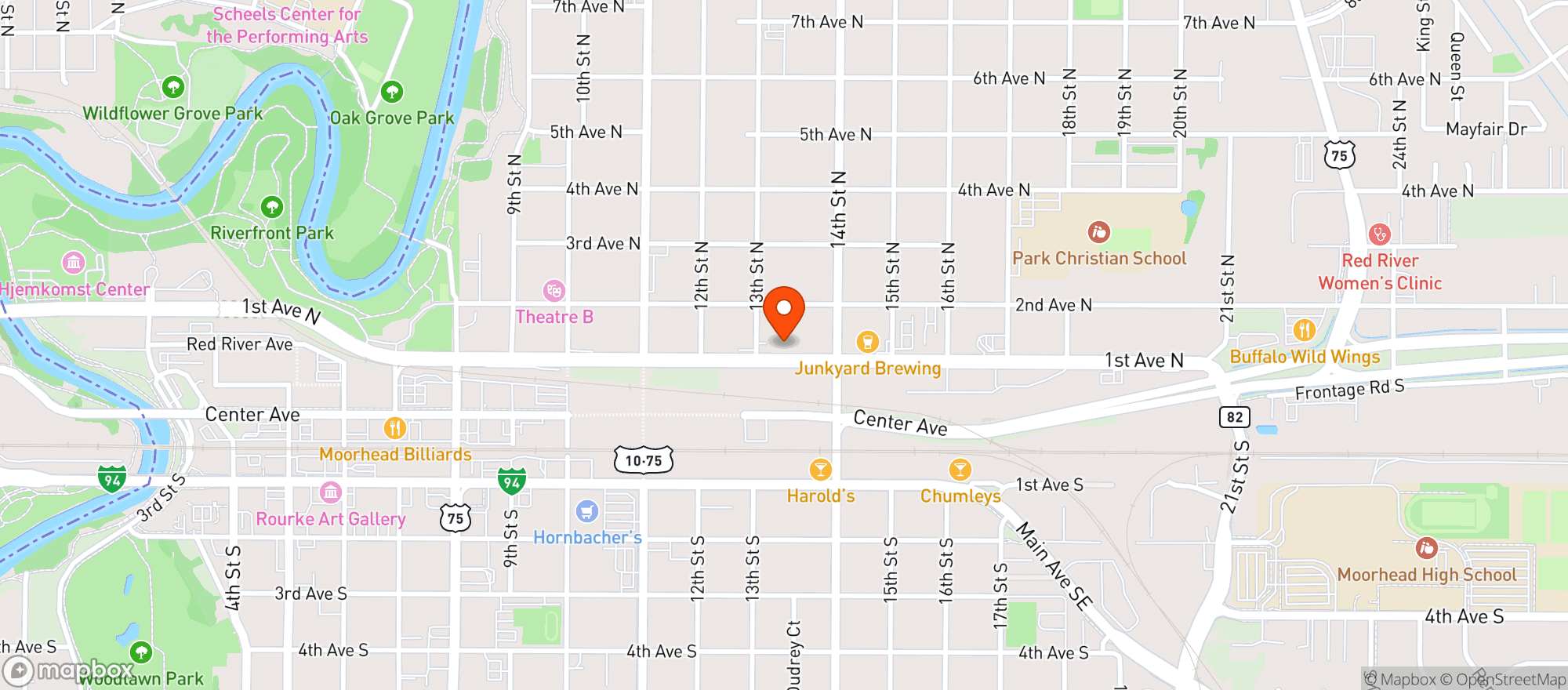 Map showing Bottle Shoppe - Thc