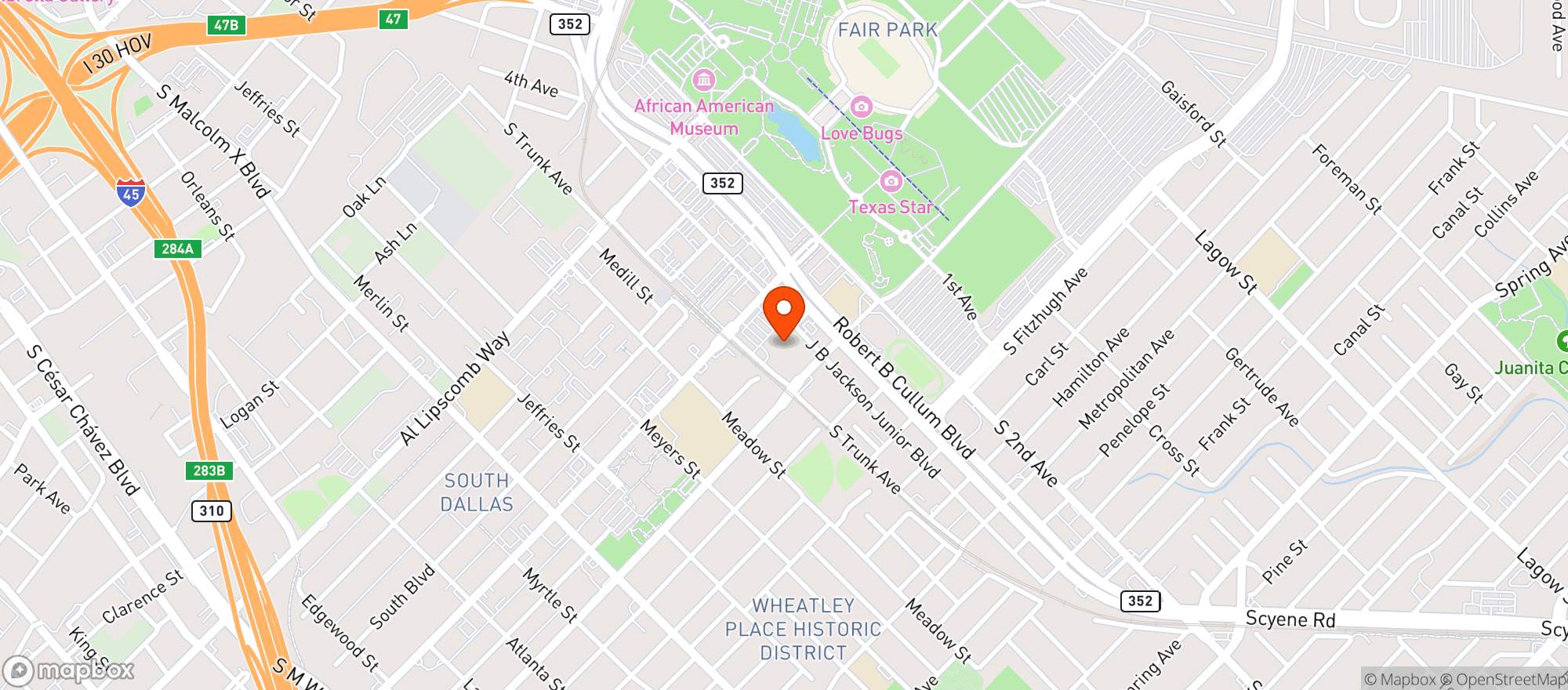 Map showing Fiesta Mart