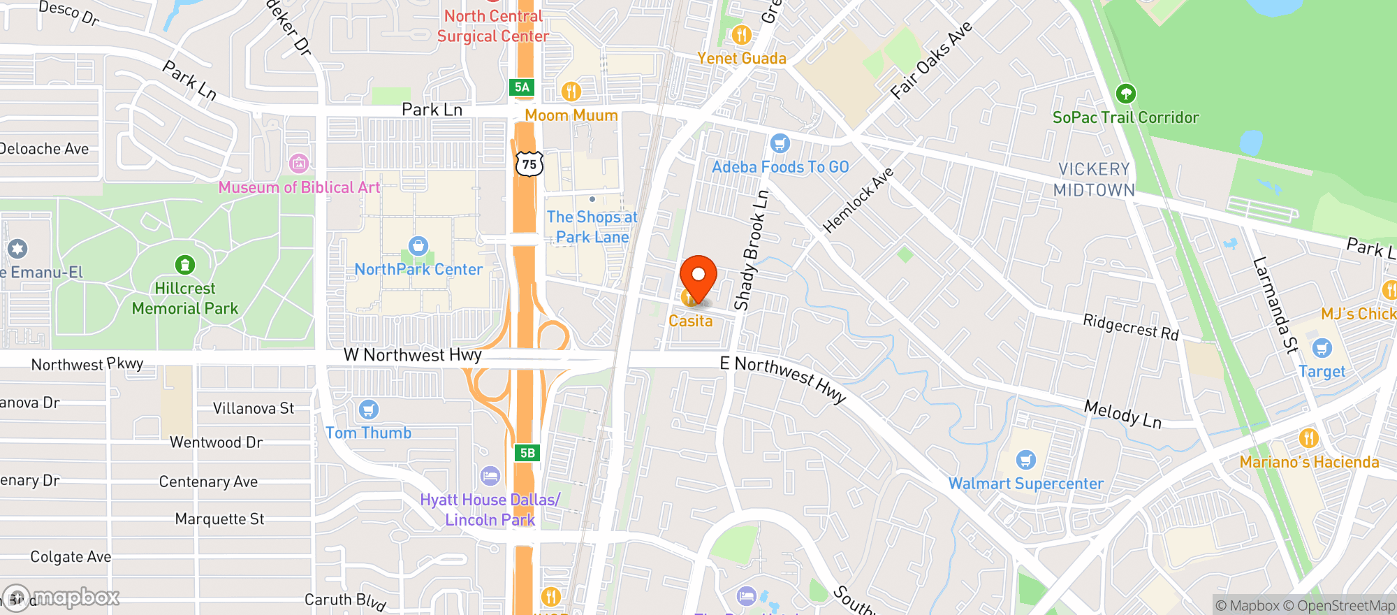 Map showing Casita Tex Mex Bar & Grill