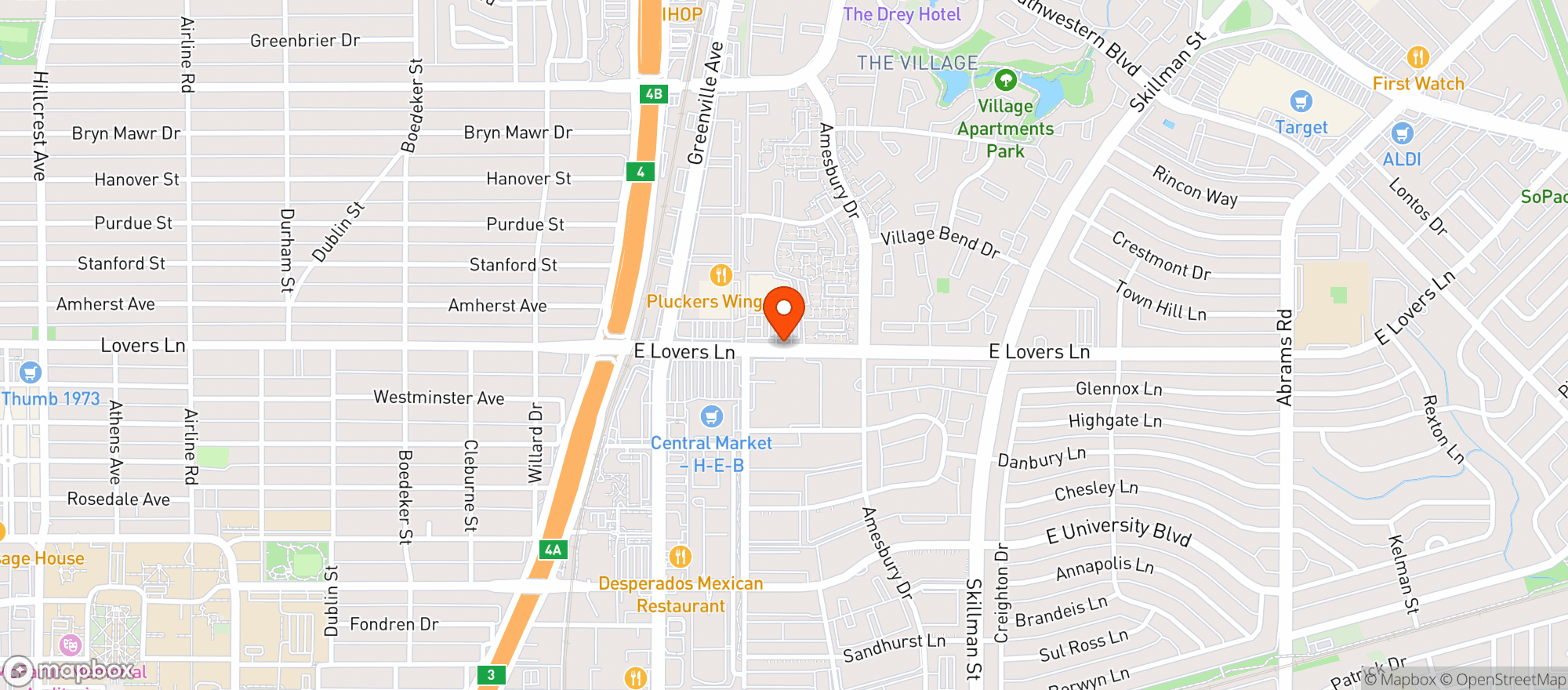 Map showing Tom Thumb Food & Pharmacy