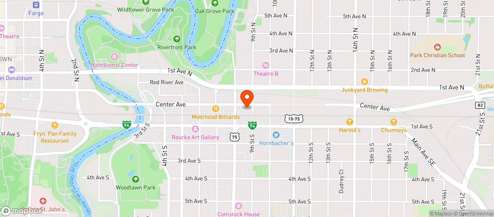 Map showing Starbird Lounge