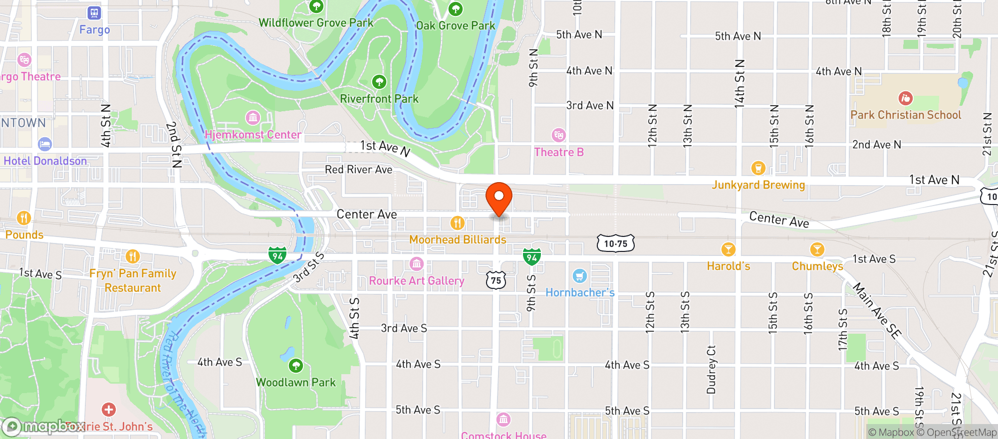 Map showing Micks Office