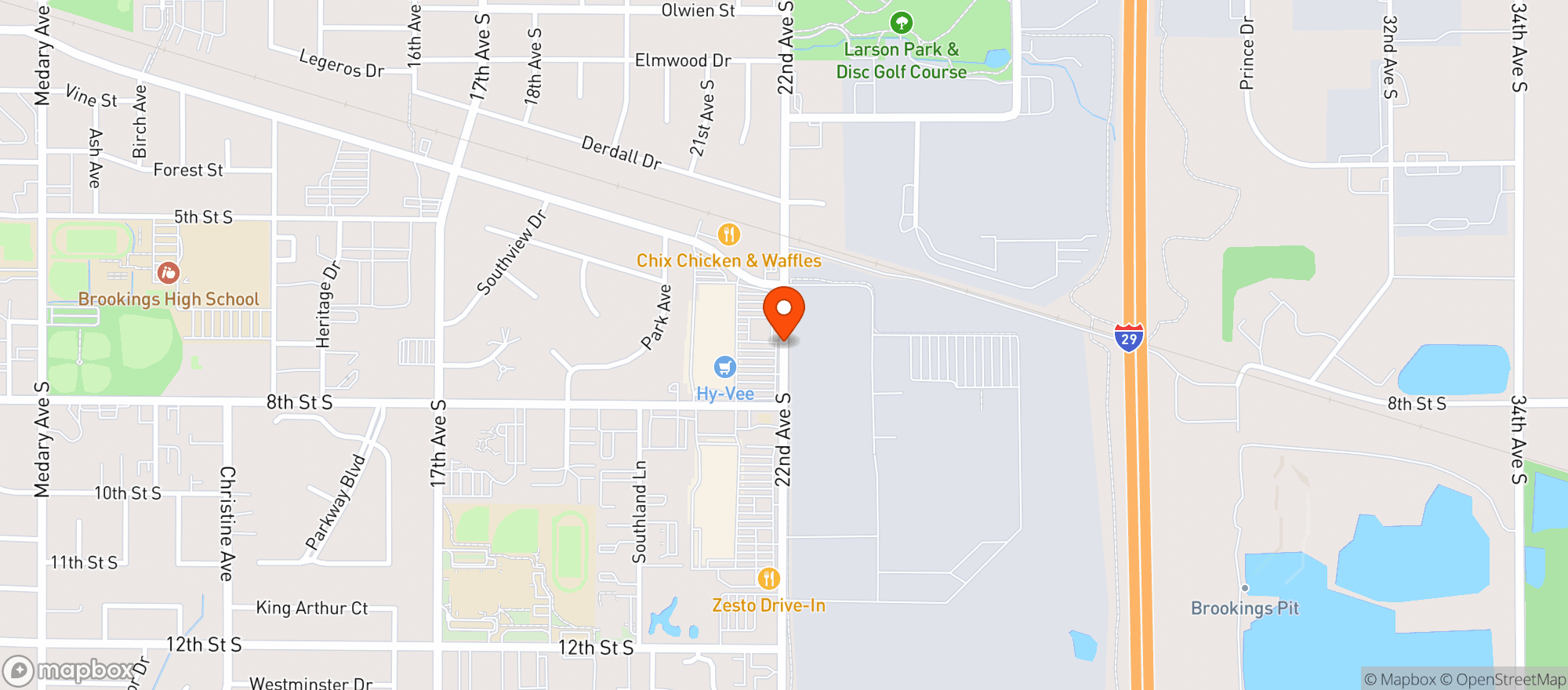 Map showing Brookings Liquor Store