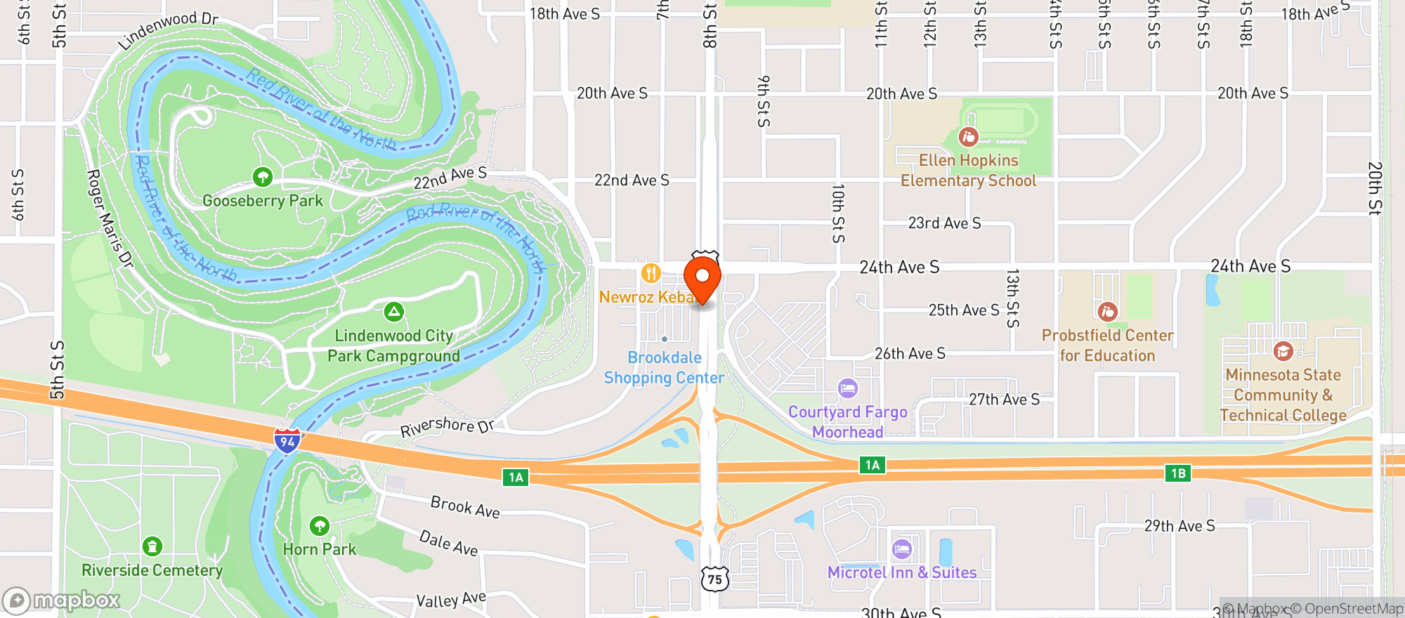 Map showing Brookdale Spirits