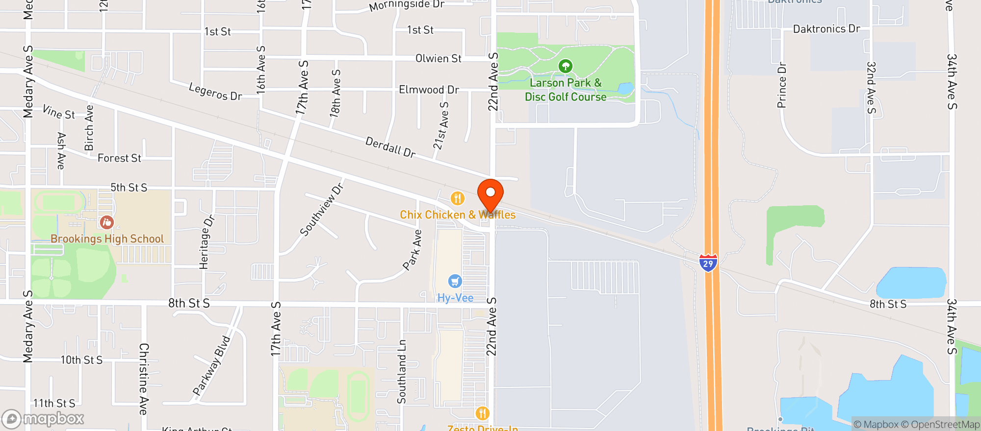 Map showing Caseys