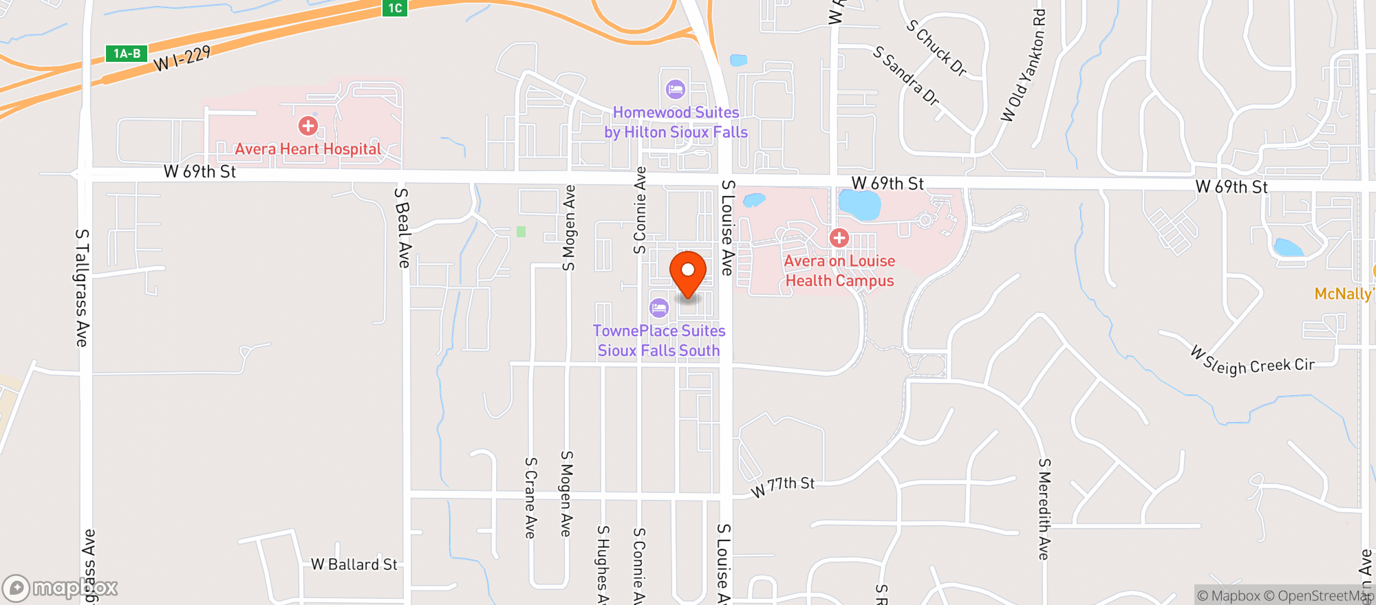 Map showing Lucky S West