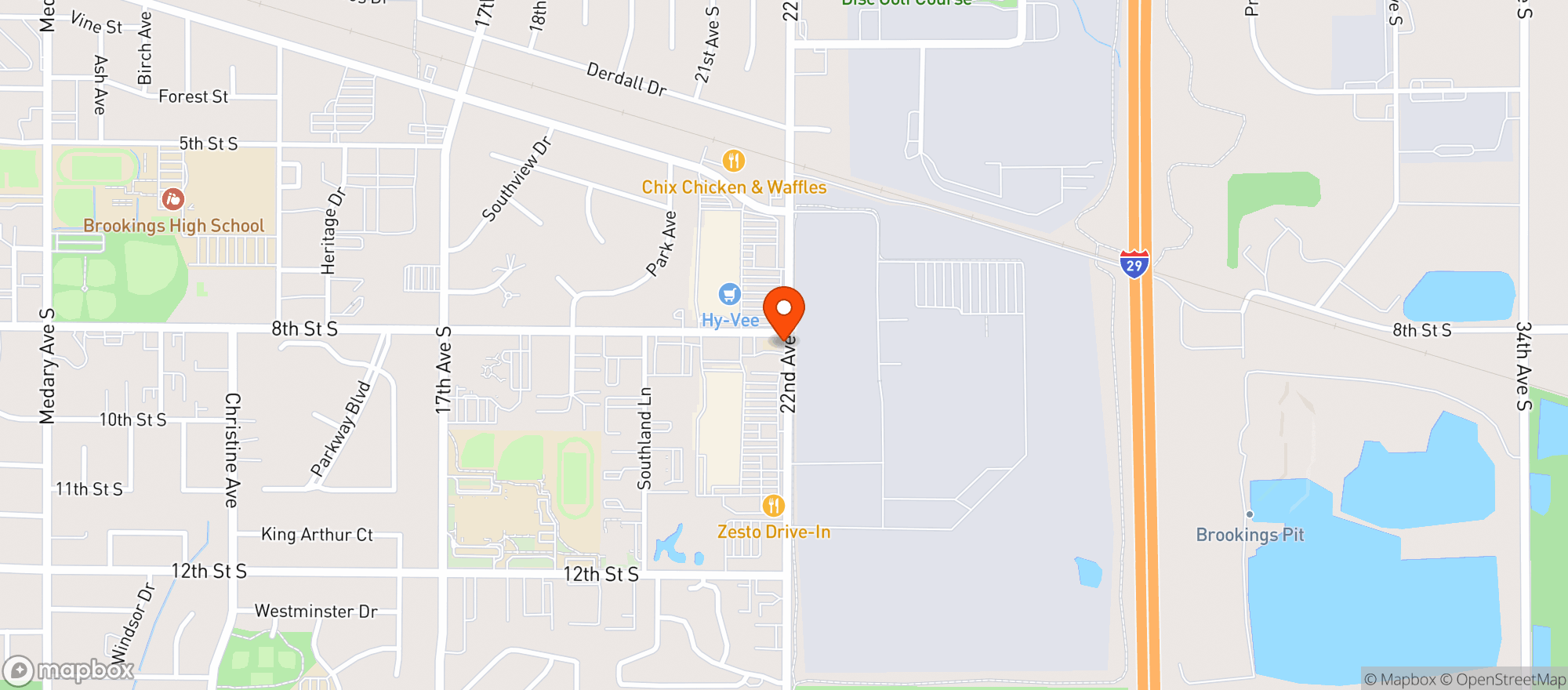 Map showing Hy Vee Food Store