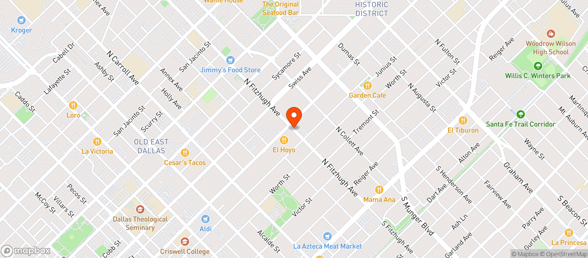 Map showing Tonys Neighborhood Food Store