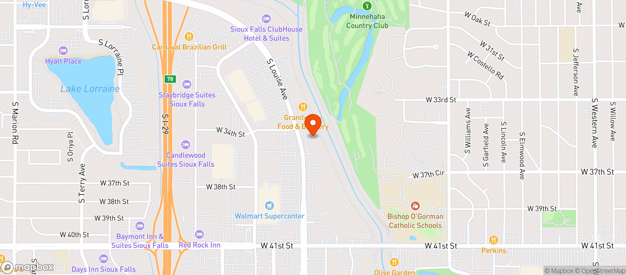 Map showing World Market Sioux Falls