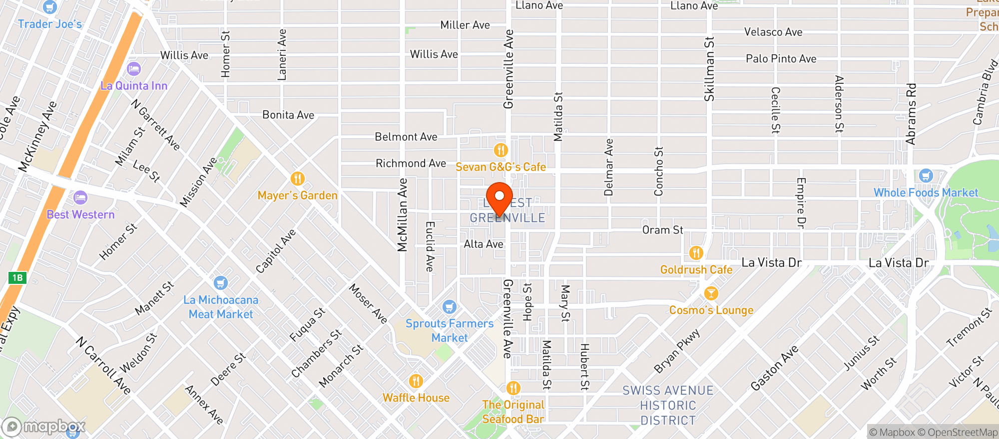 Map showing Alamo Club