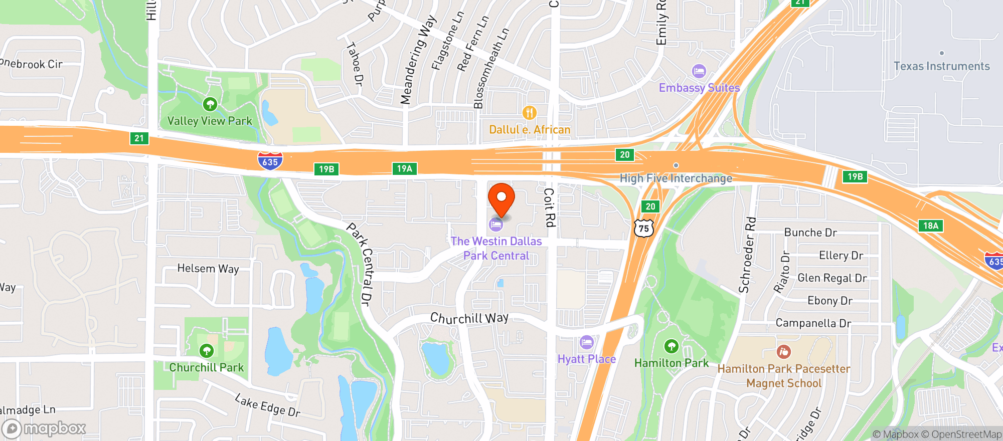 Map showing Westin Hotels & Resorts