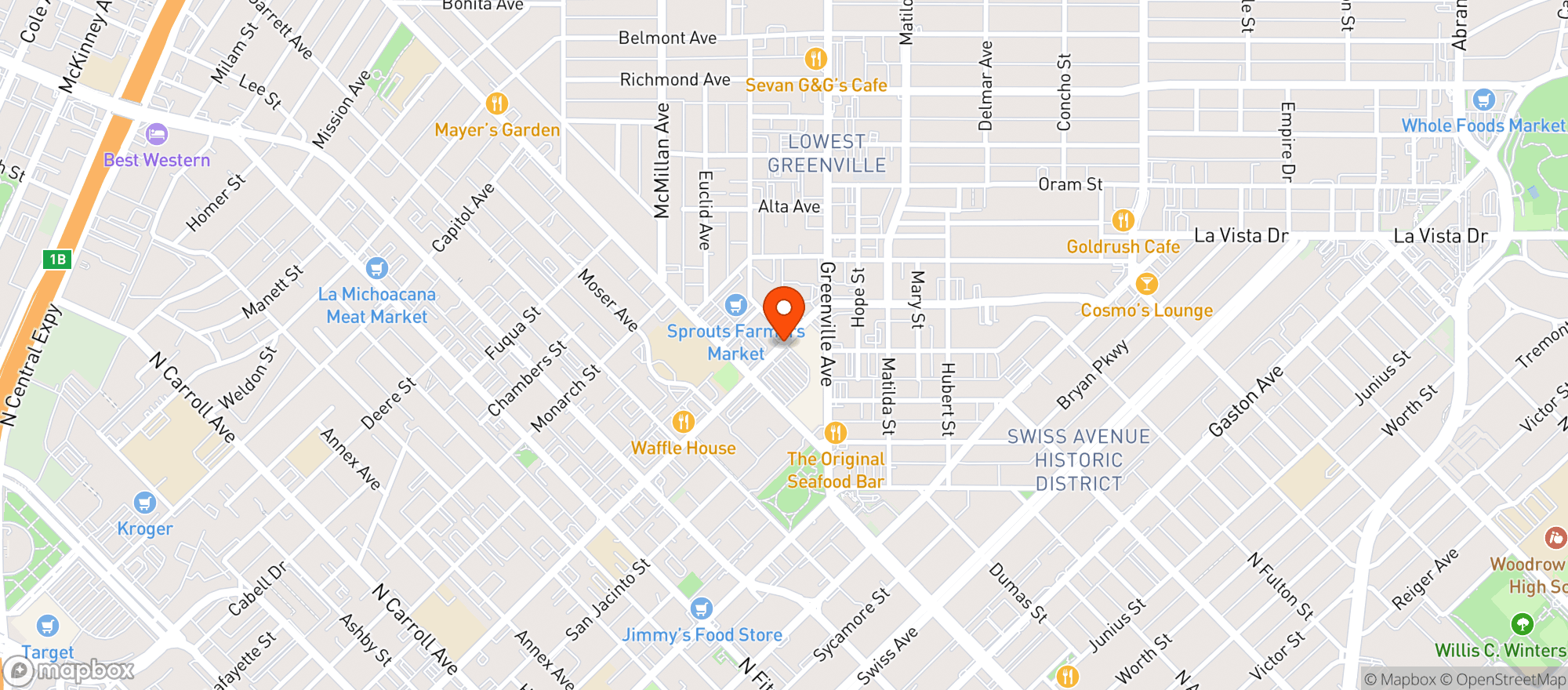 Map showing Fiesta Mart