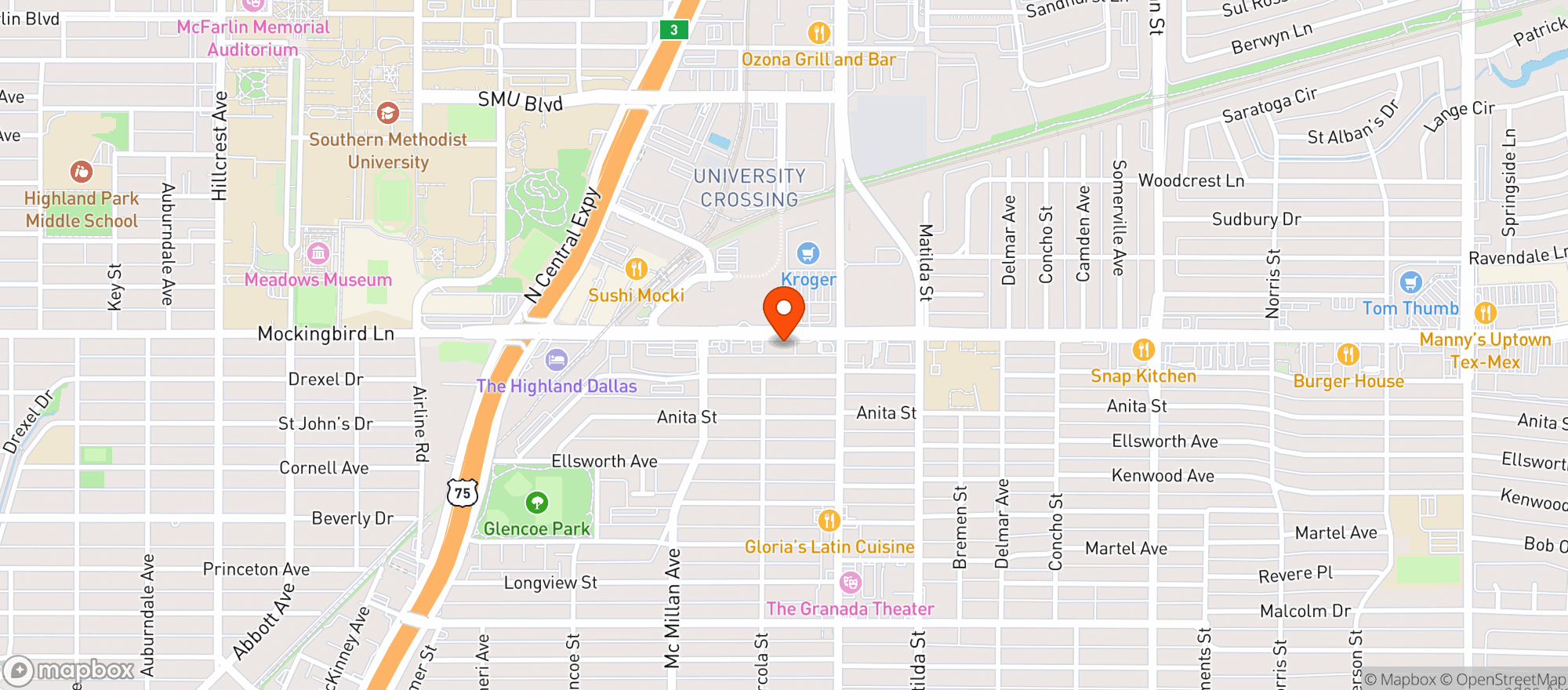 Map showing Campisi's Restaurant - The Egyptian Lounge