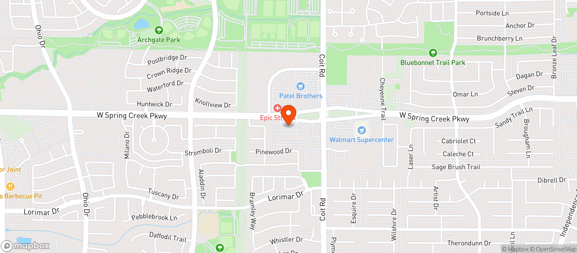 Map showing Bahama Mama - Plano