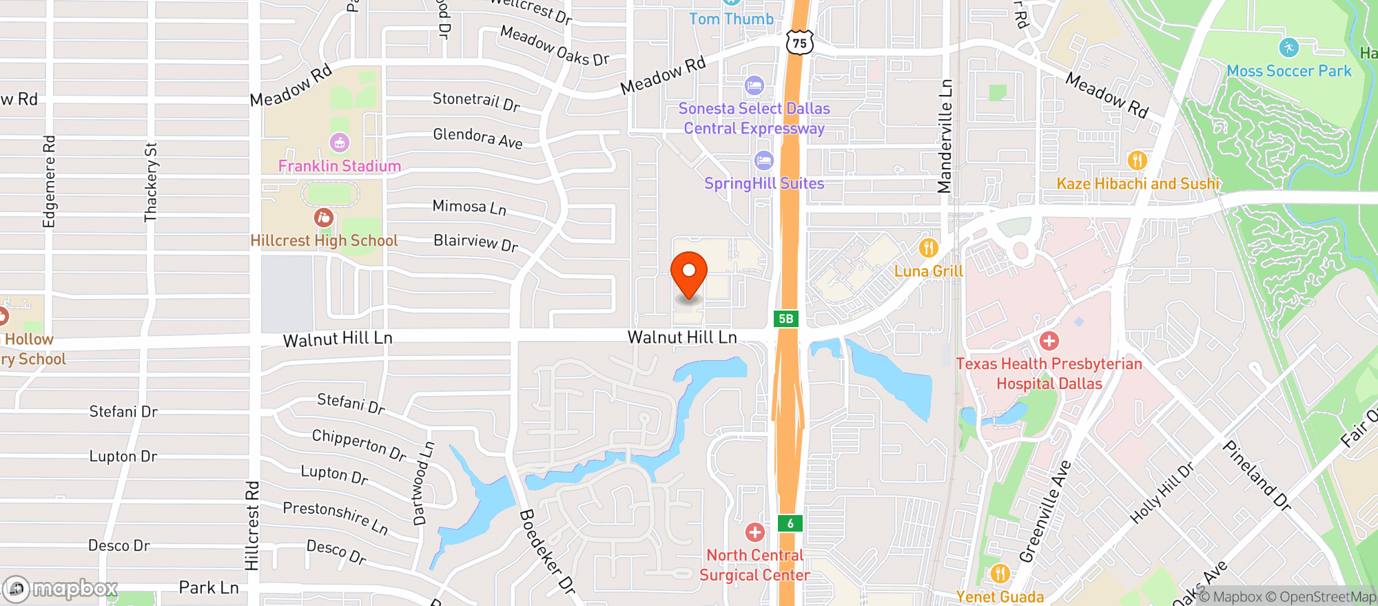 Map showing Blue Sushi Sake Grill