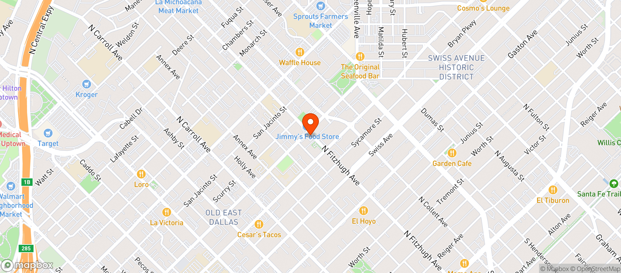 Map showing Dallasite Billiards