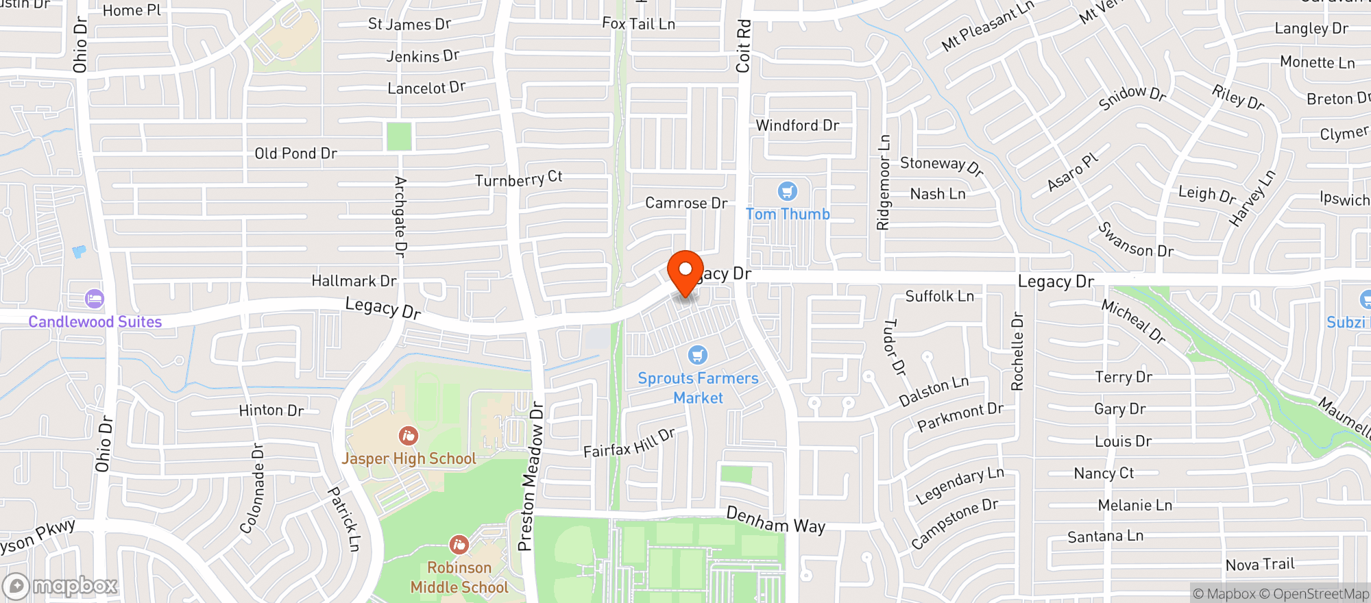 Map showing Sprouts Farmers Market