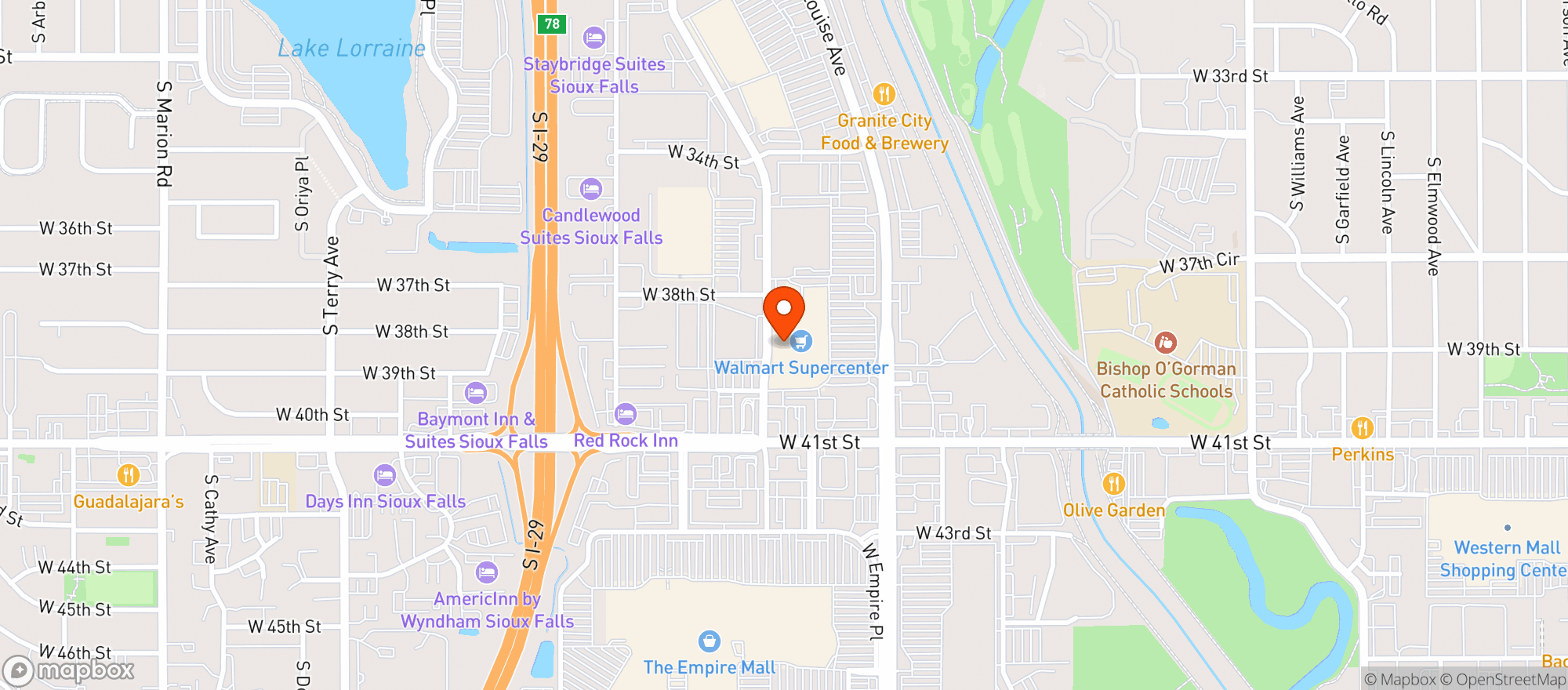 Map showing Walmart