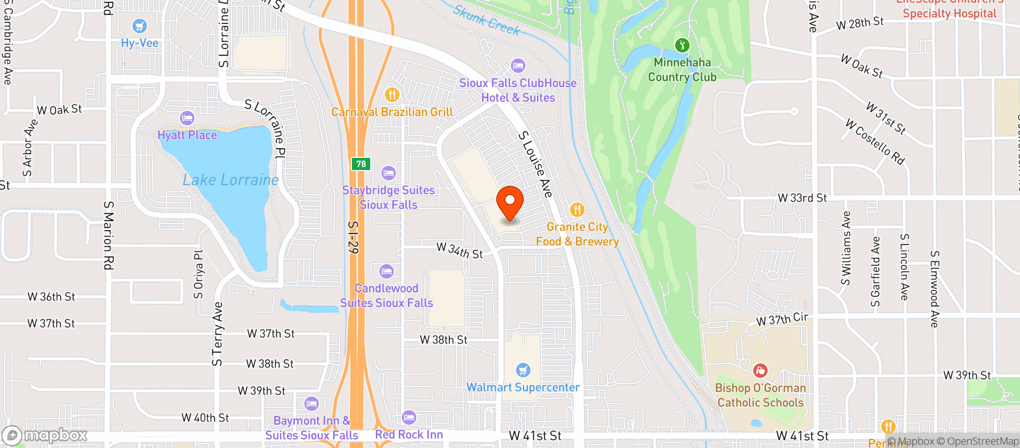 Map showing Buffalo Wild Wings Gril #3550