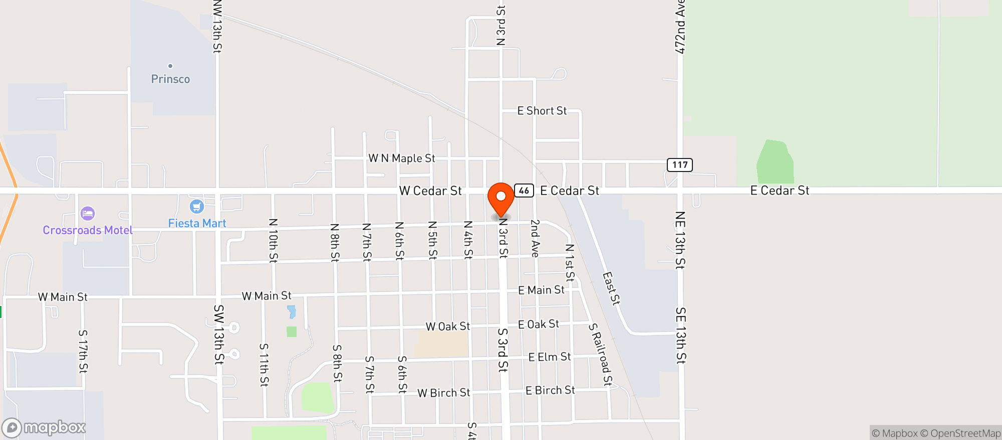 Map showing Winter Green Acres