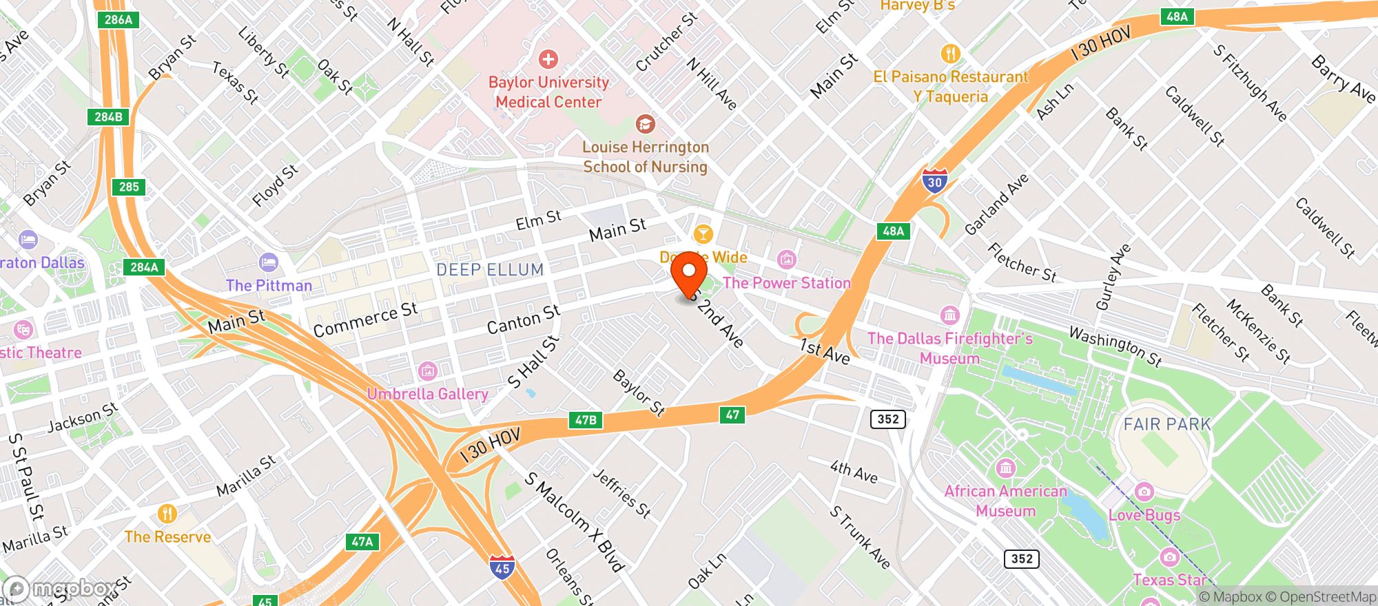 Map showing Goodsurf Dallas