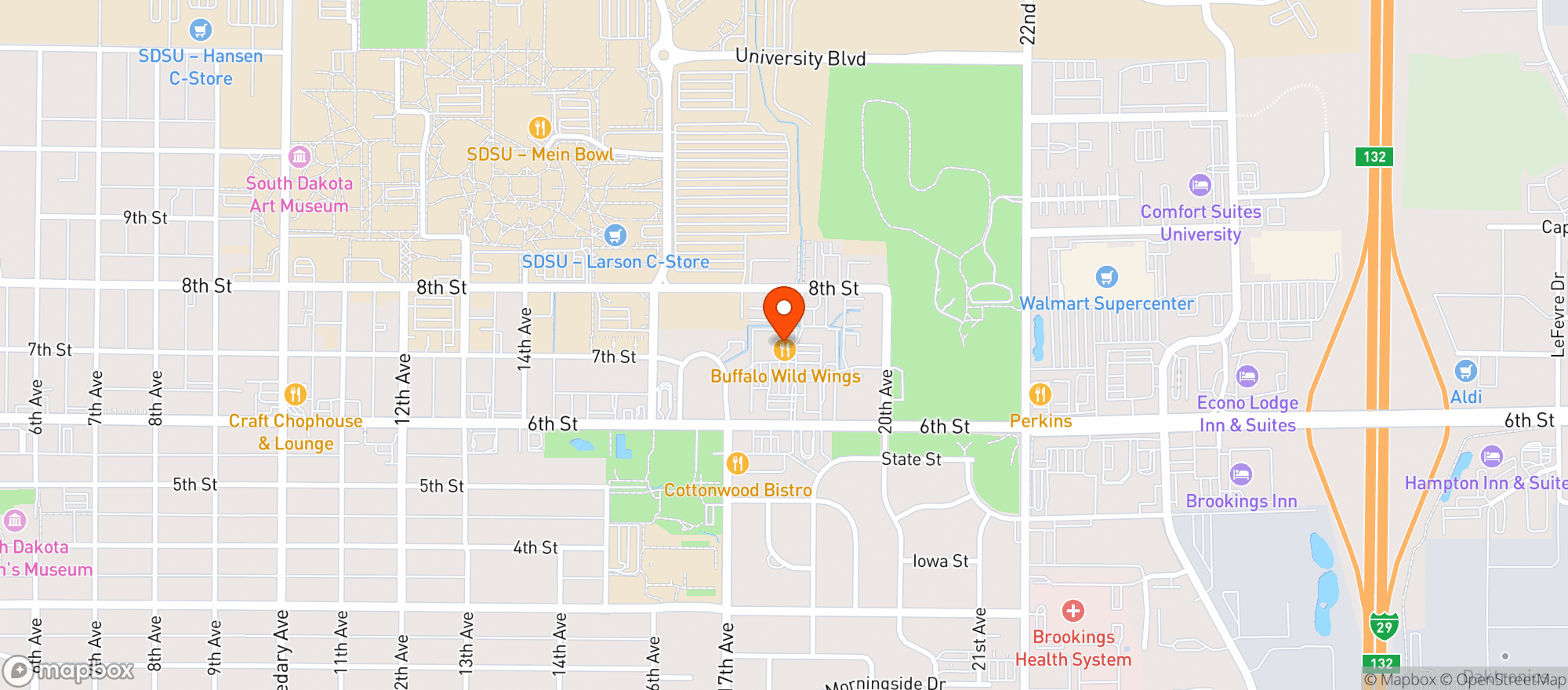 Map showing Buffalo Wild Wings Gril #3608
