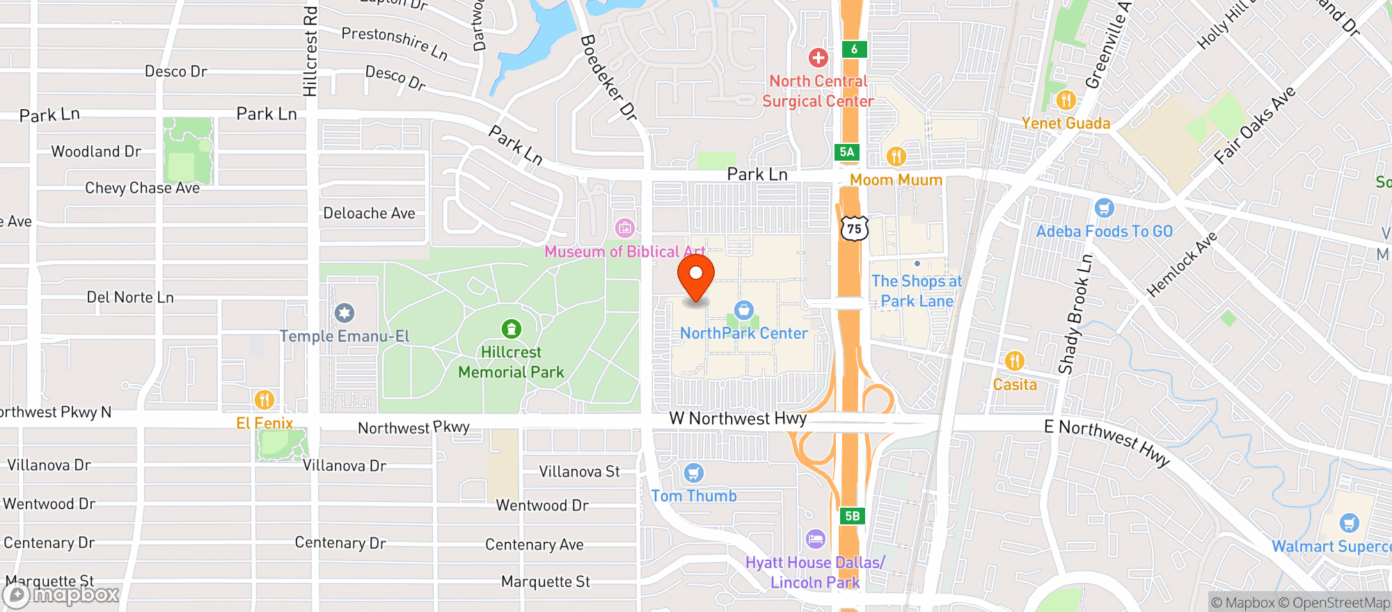 Map showing Amc Northpark 15 #159