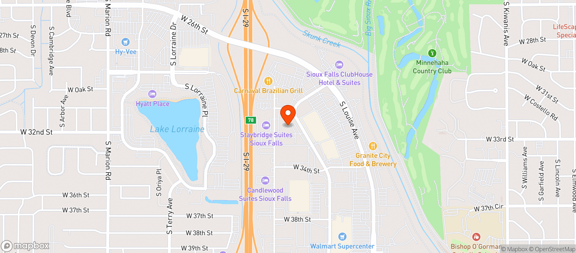 Map showing Morries Steakhouse