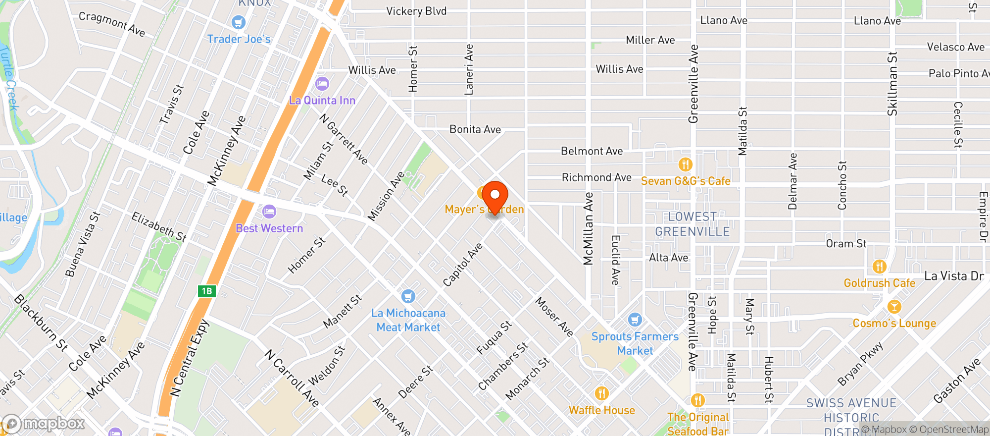 Map showing Hendys On Henderson
