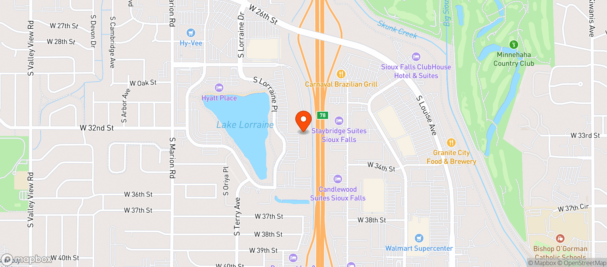 Map showing Liv Med Spa | Sioux Falls, SD