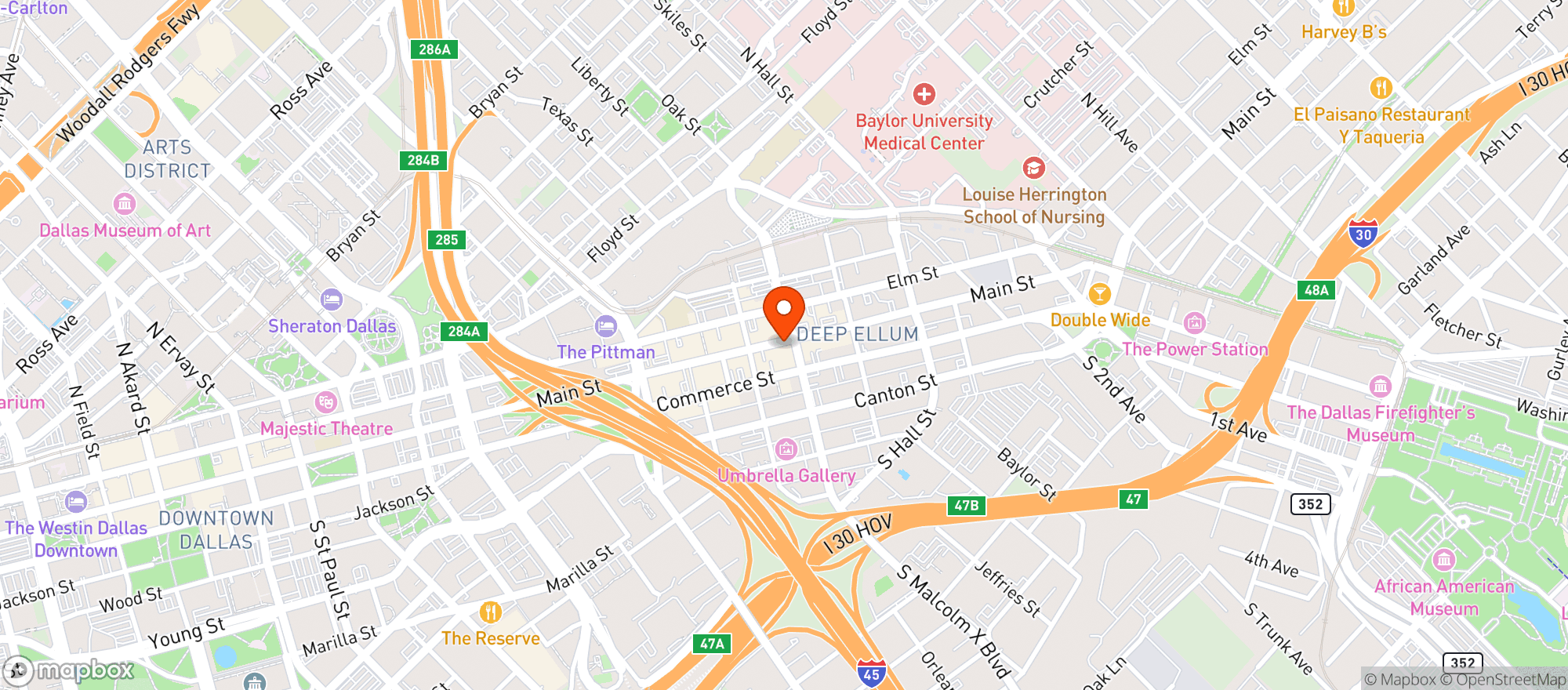 Map showing Hawkers Asian Street Food