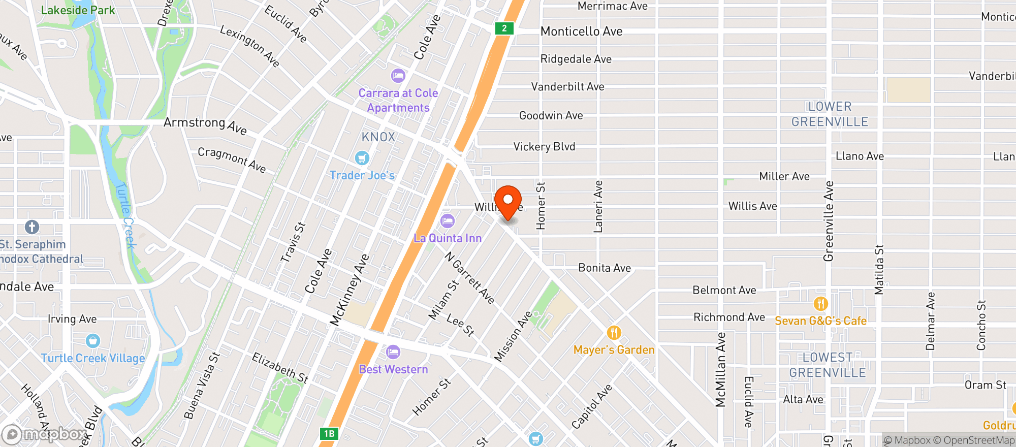 Map showing Spider Murphys