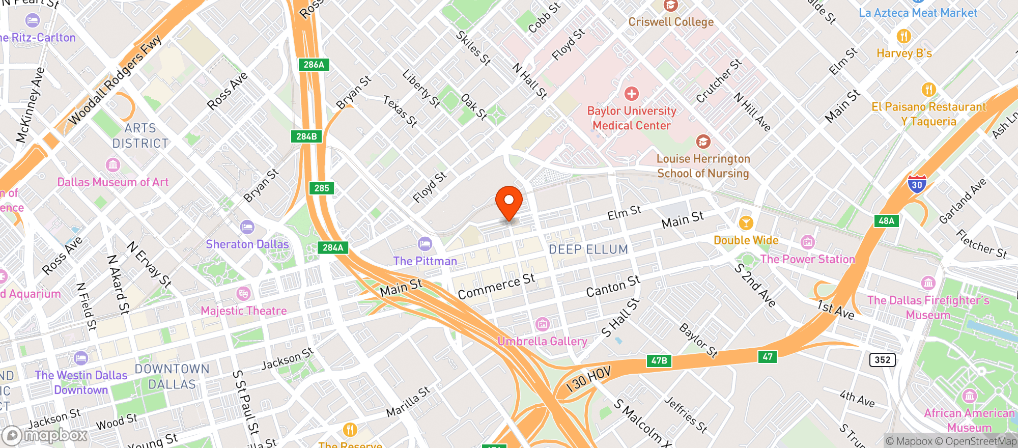 Map showing Renos Chop Shop Saloon