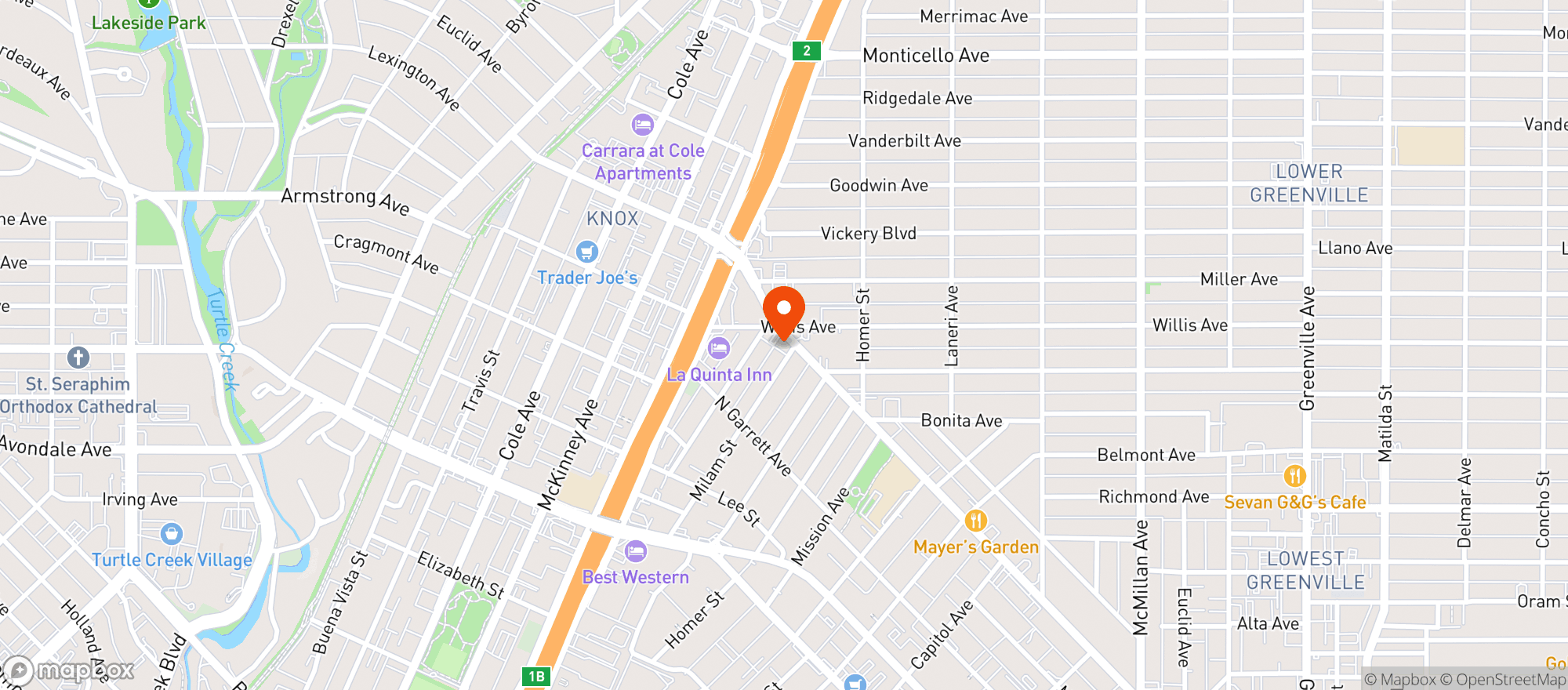 Map showing Lucky Liquor