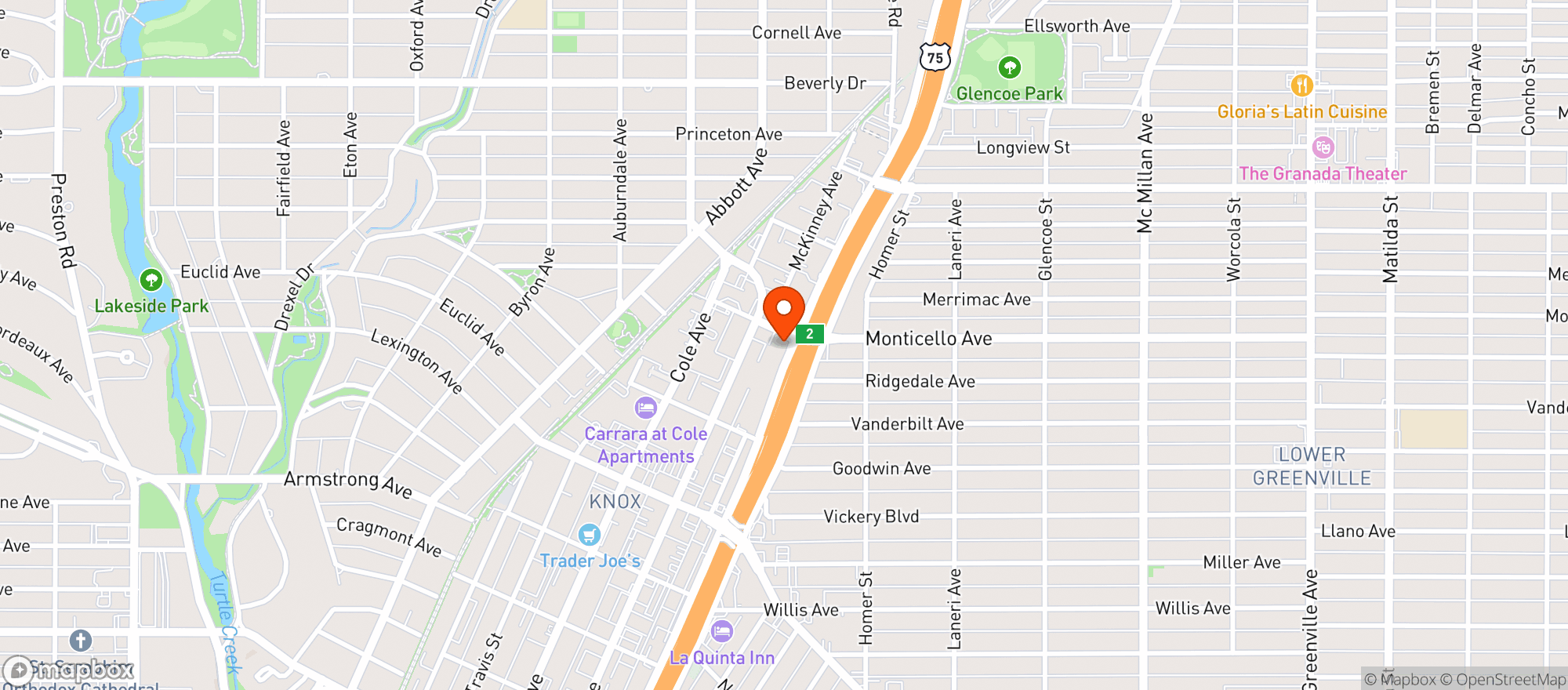Map showing Monticello Liquor Beer & Wine