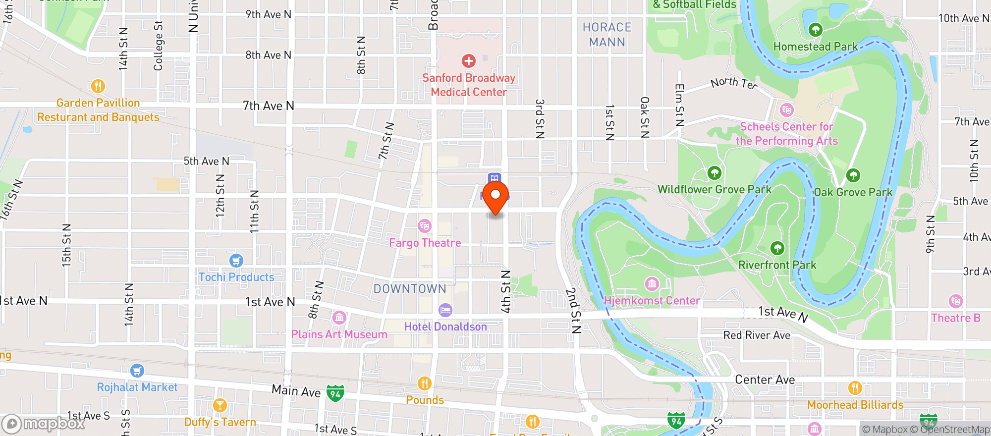 Map showing Sidestreet Grille & Pub