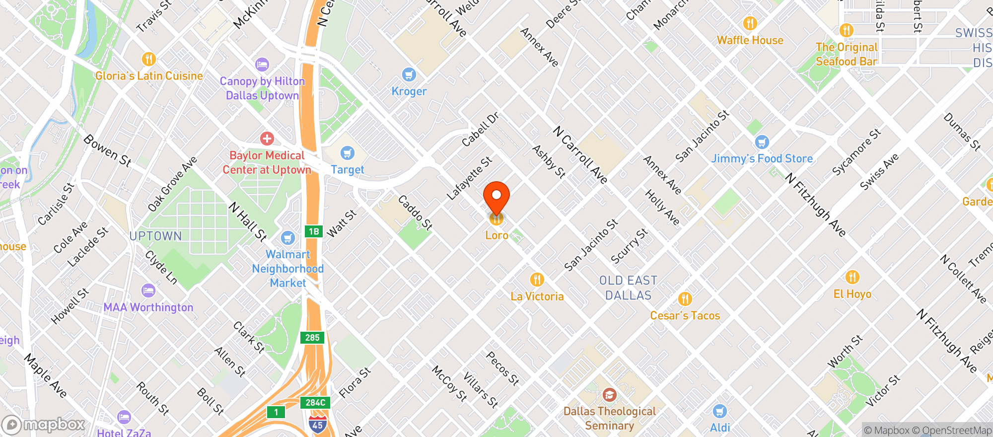 Map showing Loro Asian Smokehouse &