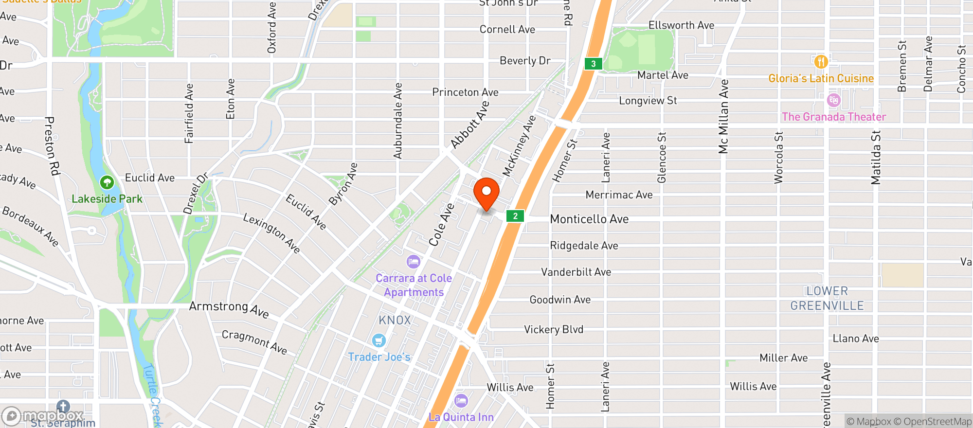 Map showing Chelsea Corner