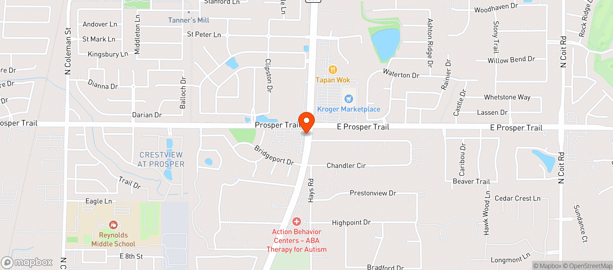 Map showing Exxon Tiger Mart
