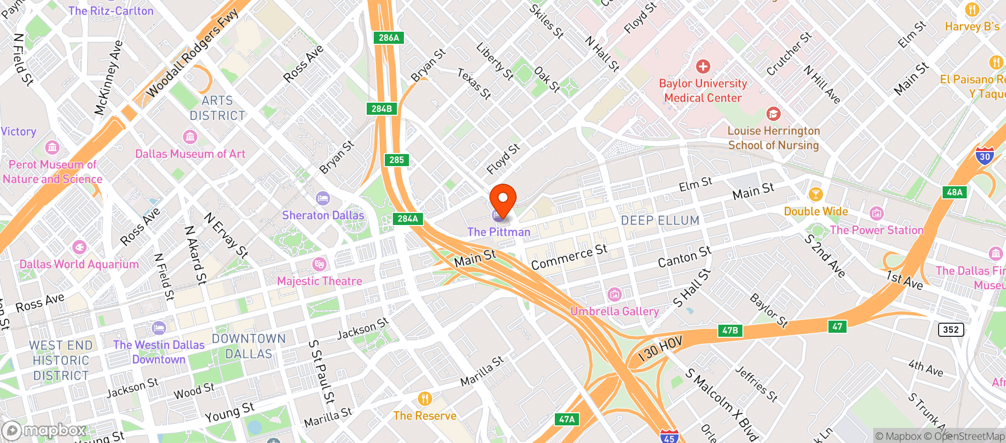 Map showing The Kimpton Pittman Hot #daltp