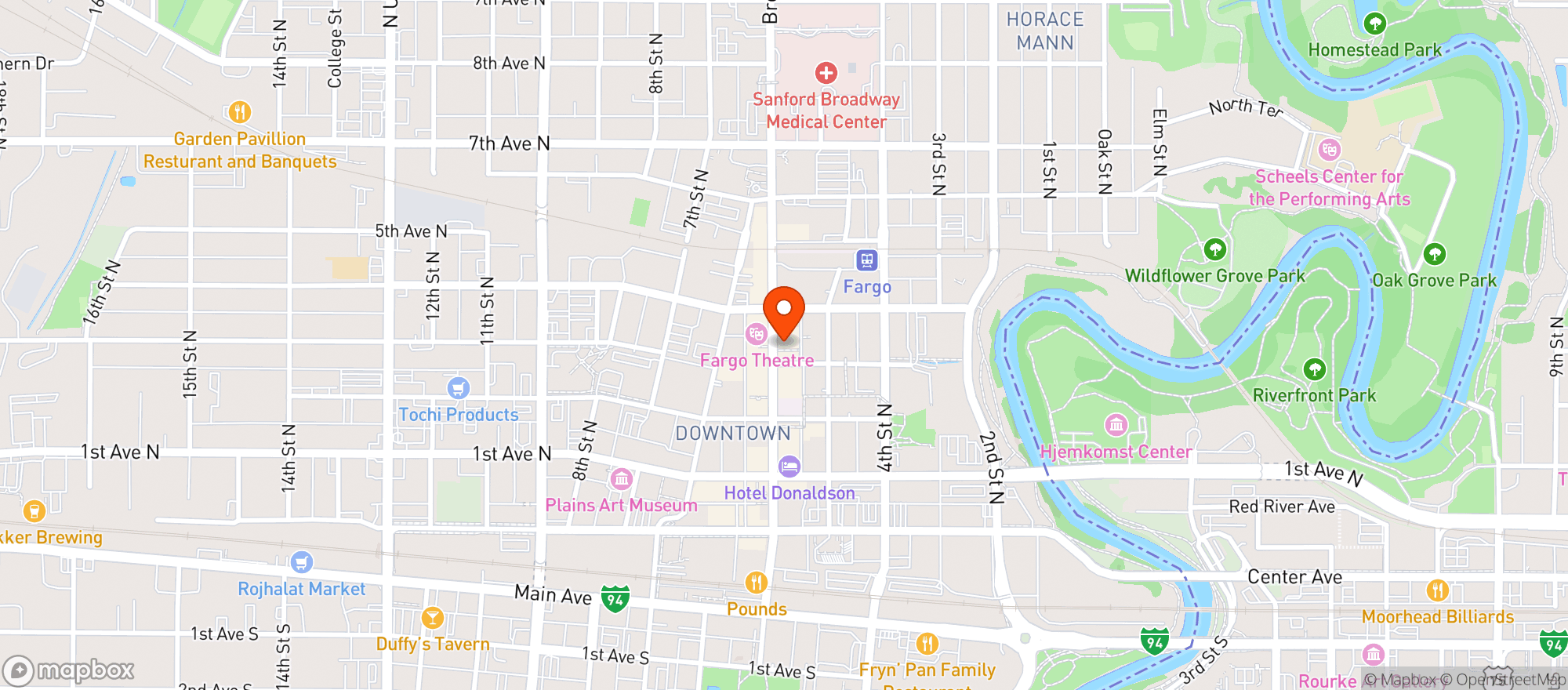 Map showing The Toasted Frog