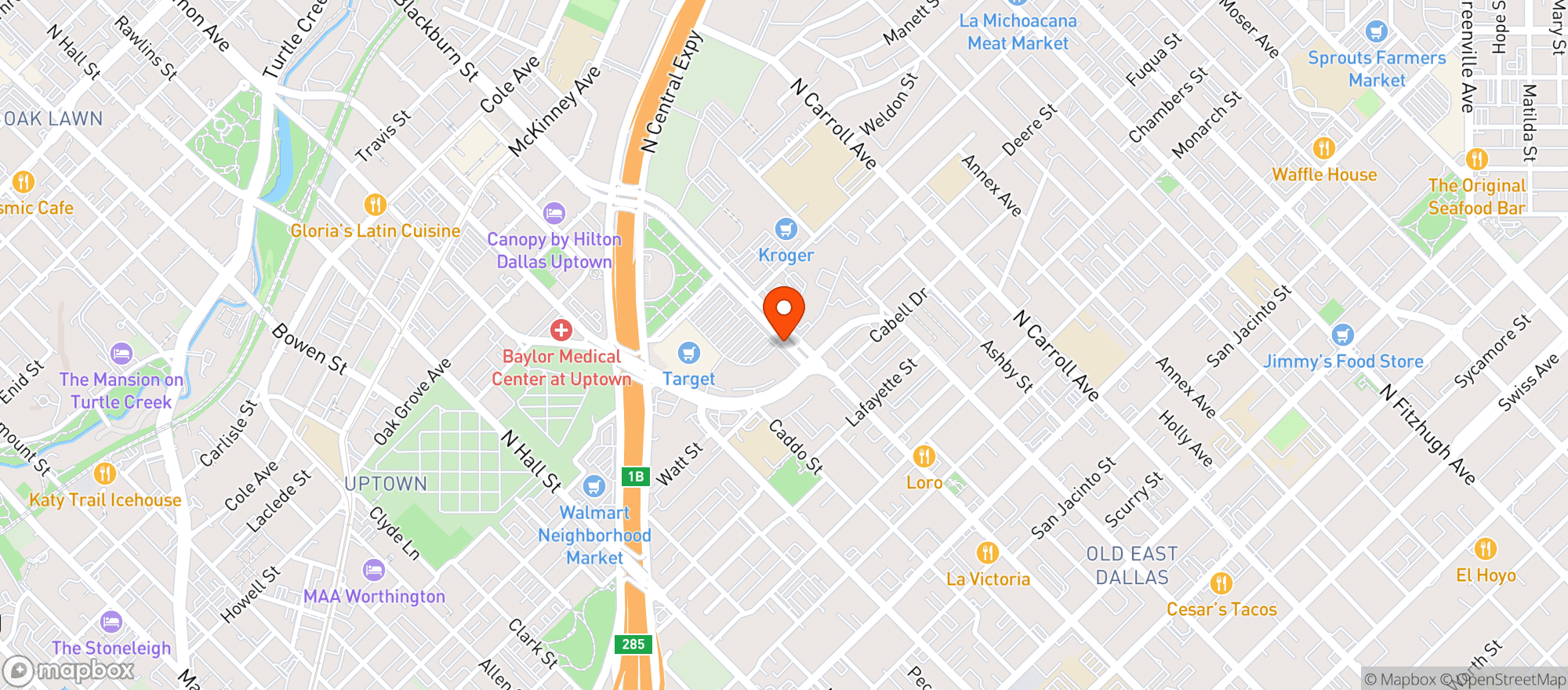 Map showing Target Store